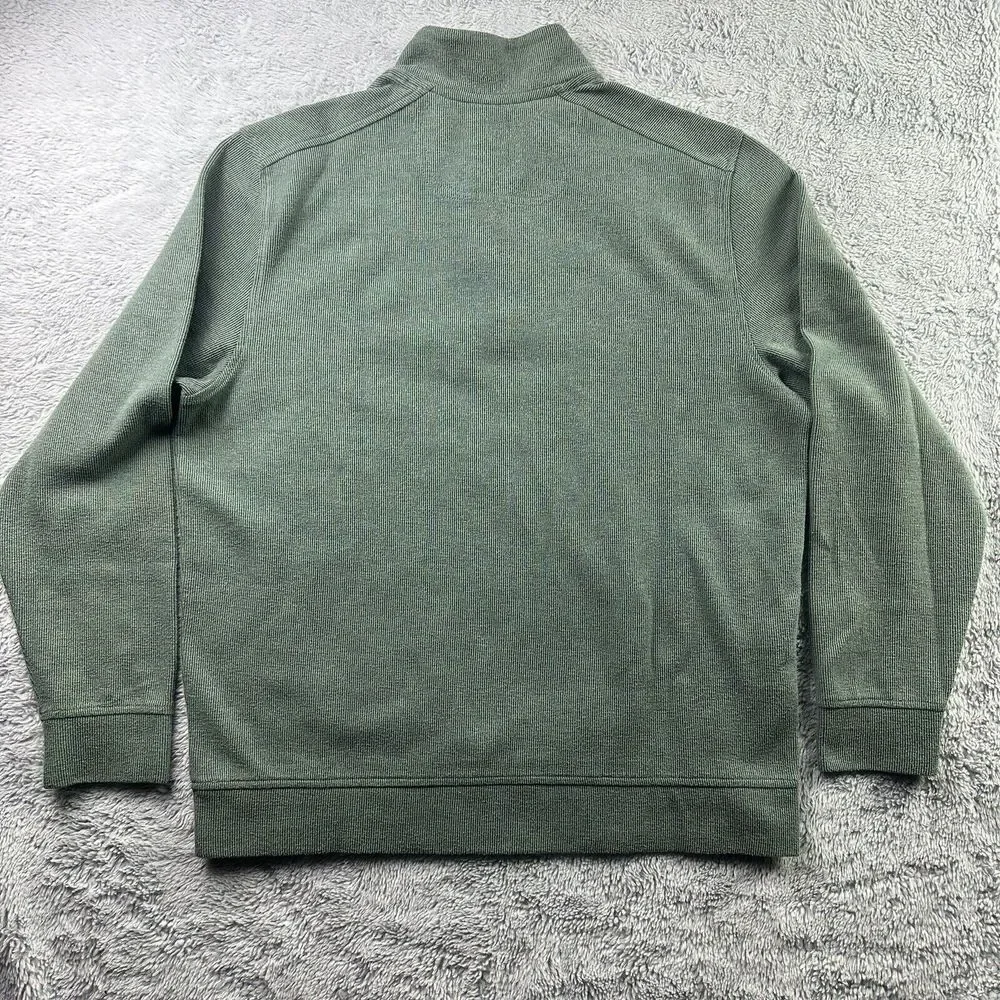 Tommy Bahama Sweater Mens‎ Large Green Ribbed 1/4 Snaps Stretch Casual Office